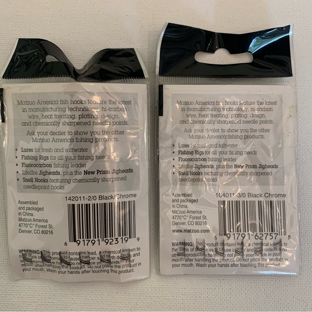 MATZUO Fishing Hooks Sickle Hook J-Bend Worm Hooks Wide Gap Hooks 2 Packs of 6 - Picture 4 of 5